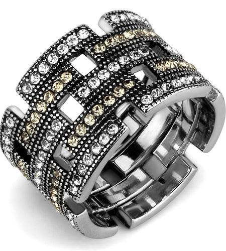 TK2987 - High polished (no plating) Stainless Steel Ring with Top